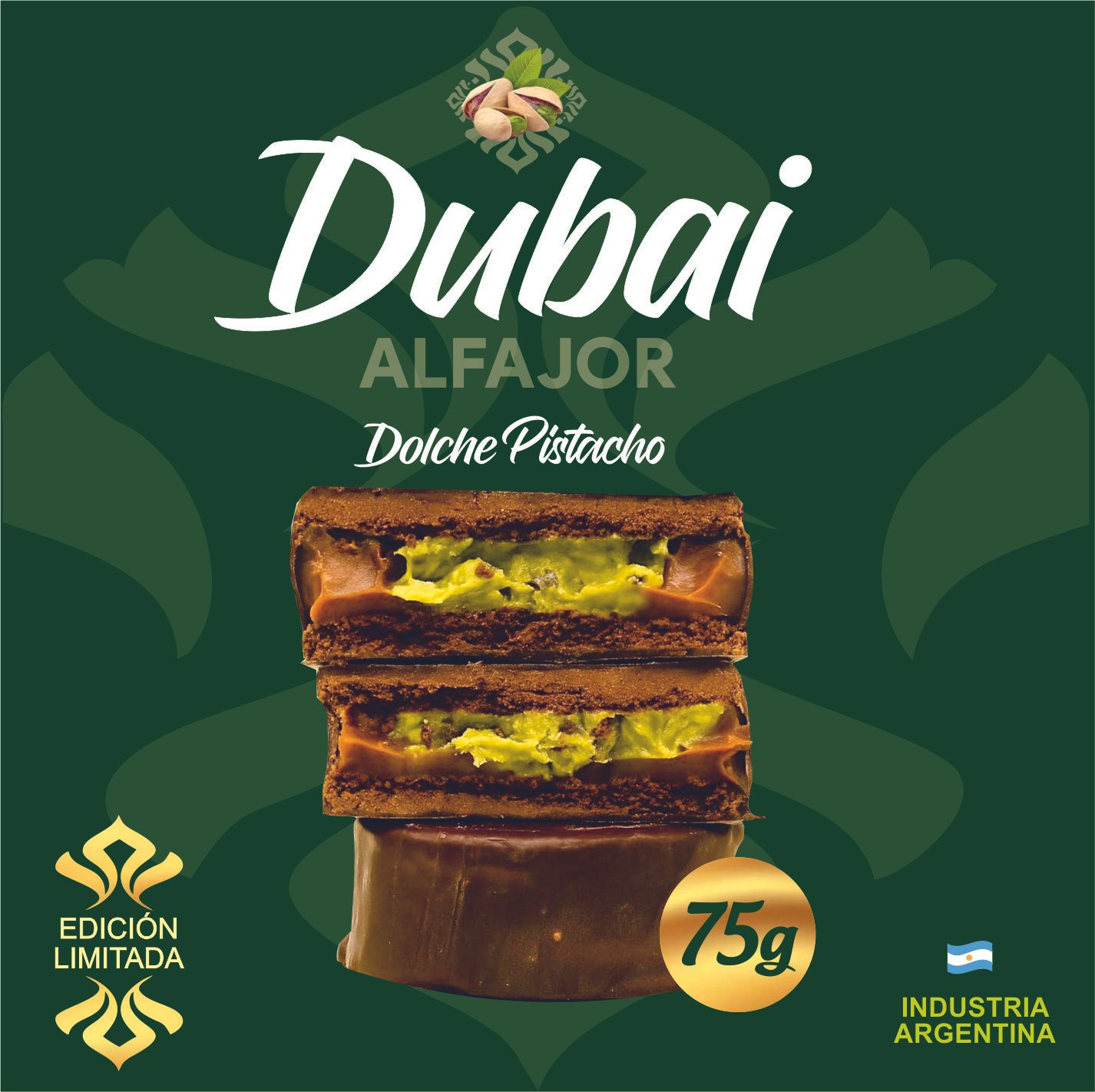 Alfajor Premium Dubai – Pistacho & Dulce de Leche (Pack x 6)