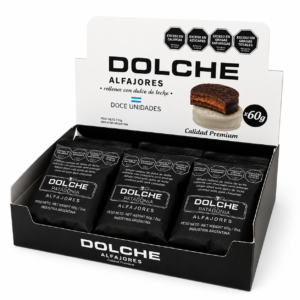 Caja Blister x12 Alfajores chocolate negro con dulce de leche